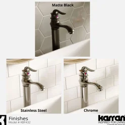 Karran Dartford 1.2 GPM Single Lever Handle Lead-free Brass ADA Bathroom Faucet, Vessel, Matte Black, KBF432MB