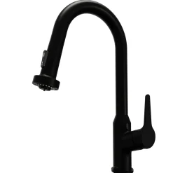 Karran Dockton 1.8 GPM Single Lever Handle Lead-free Brass ADA Kitchen Faucet, Pull-Down Kitchen, Matte Black, KKF250MB