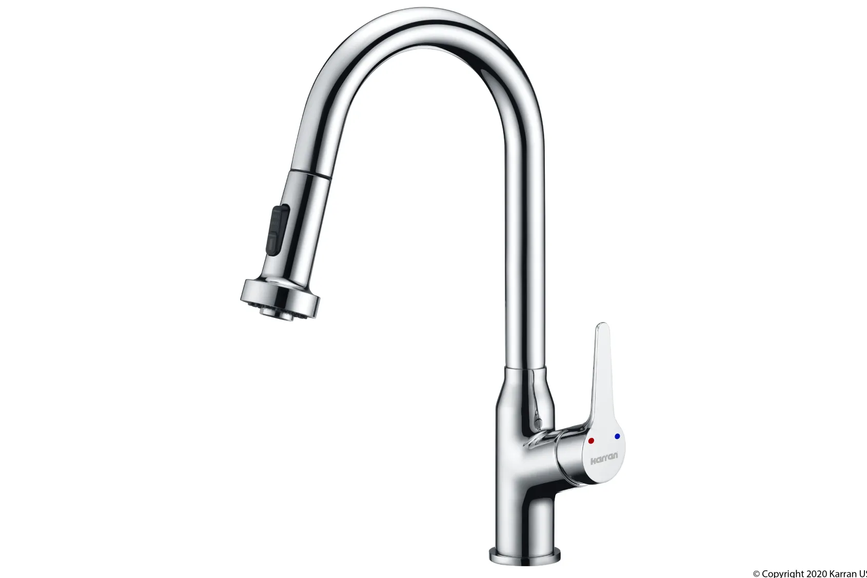 Karran Dockton Single Lever Handle Lead-free Brass ADA Kitchen Faucet, Pull Down, Chrome, KKF250C
