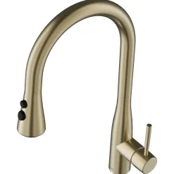 Karran Faraday 1.8 GPM Single Lever Lead-free Brass ADA Kitchen Faucet, Pull-Down, Spot-Free Champagne Bronze, KKF750SFCB