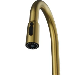 Karran Faraday 1.8 GPM Single Lever Lead-free Brass ADA Kitchen Faucet, Pull-Down, Spot-Free Brushed Gold, KKF750SFBG