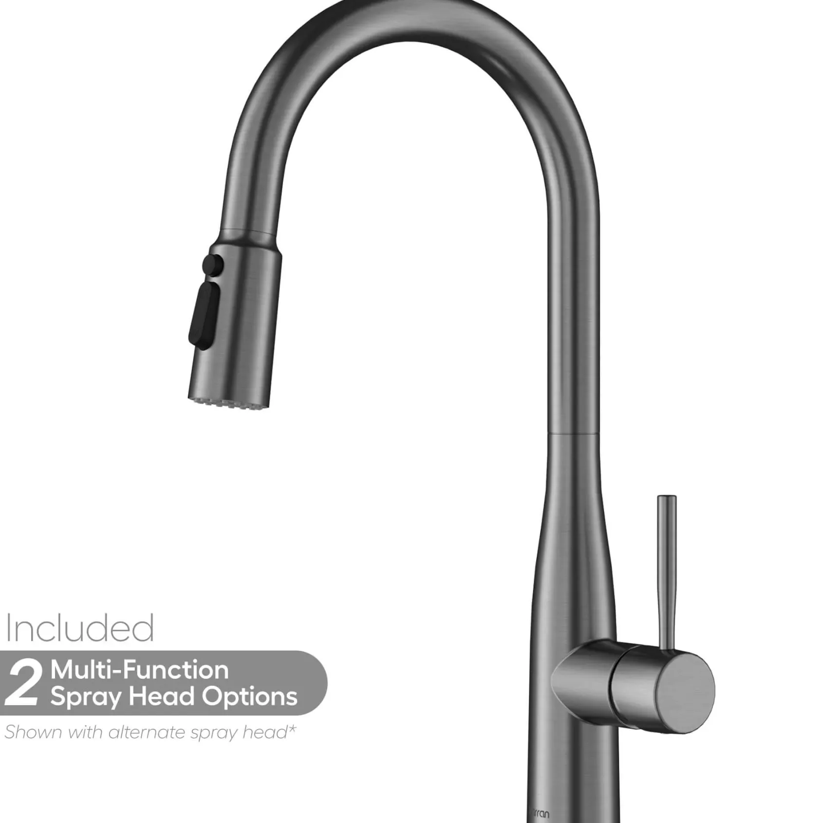 Karran Faraday 1.8 GPM Single Lever Lead-free Brass ADA Kitchen Faucet, Pull-Down, Spot-Free Gunmetal Grey, KKF750SFGG
