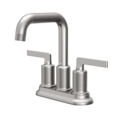 Karran Gillingham 1.2 GPM Double Lever Handle Lead-free Brass ADA Bathroom Faucet, Centerset, Stainless Steel, KBF536SS