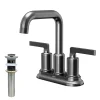 Karran Gillingham 1.2 GPM Double Lever Handle Lead-free Brass ADA Bathroom Faucet, Centerset, Gunmetal Grey, KBF536GG