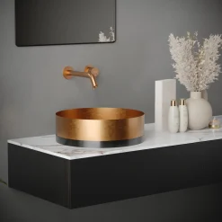 Karran Grantham 1.5 GPM Single Lever Handle Lead-free Brass ADA Bathroom Faucet, Wall Mounted, Brushed Copper, KBF610BC