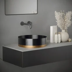 Karran Grantham 1.5 GPM Single Lever Handle Lead-free Brass ADA Bathroom Faucet, Wall Mounted, Gunmetal Grey, KBF610GG