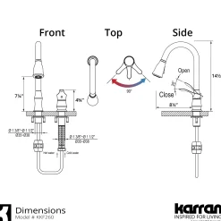 Karran Hillwood 1.8 GPM Single Lever Handle Lead-free Brass ADA Kitchen Faucet, Pull-Down Kitchen, Stainless Steel, KKF260SD25SS