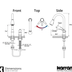 Karran Hillwood 1.8 GPM Single Lever Handle Lead-free Brass ADA Kitchen Faucet, Pull-Down Kitchen, Matte Black, KKF260SD25MB