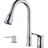 Karran Hillwood 1.8 GPM Single Lever Handle Lead-free Brass ADA Kitchen Faucet, Pull-Down Kitchen, Chrome, KKF260SD25C