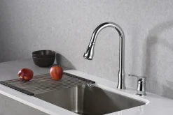 Karran Hillwood Single Lever Handle Lead-free Brass ADA Kitchen Faucet, Pull Down, Chrome, KKF260C