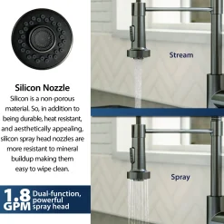 Karran Kadira 1.8 GPM Single Lever Handle Lead-free Brass ADA Kitchen Faucet, Pull-Down, Gunmetal Grey, KKF225GG