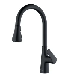 Karran Kadoma 1.8 GPM Single Lever Handle Touchless ADA Kitchen Faucet, Pull-Down Kitchen, Matte Black, KKF340MB
