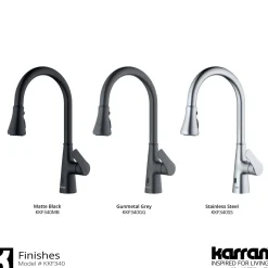 Karran Kadoma 1.8 GPM Single Lever Handle Touchless ADA Kitchen Faucet, Pull-Down Kitchen, Matte Black, KKF340MB