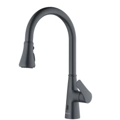 Karran Kadoma 1.8 GPM Single Lever Handle Touchless ADA Kitchen Faucet, Pull-Down Kitchen, Gunmetal Grey, KKF340GG