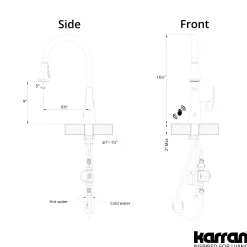 Karran Kadoma 1.8 GPM Single Lever Handle Lead-free Brass ADA Kitchen Faucet, Pull-Down Kitchen, Brushed Gold, KKF340BG