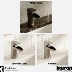 Karran Kassel 1.2 GPM Single Lever Handle Lead-free Brass ADA Bathroom Faucet, Basin, Chrome, KBF440C