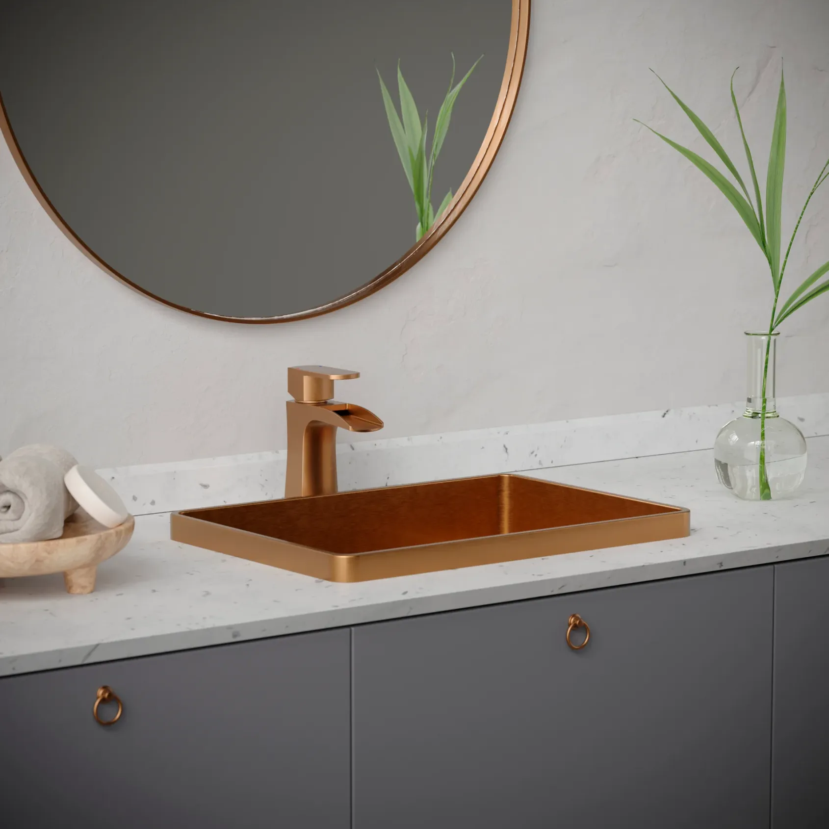 Karran Kassel 1.2 GPM Single Lever Handle Lead-free Brass ADA Bathroom Faucet, Basin, Brushed Copper, KBF440BC