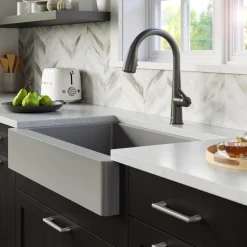 Karran Kentland 1.8 GPM Single Lever Handle Lead-free Brass ADA Kitchen Faucet, Pull-Down Kitchen, Gunmetal Grey, KKF320GG