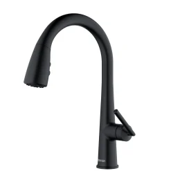 Karran Kentland 1.8 GPM Single Lever Handle Lead-free Brass ADA Kitchen Faucet, Pull-Down Kitchen, Matte Black, KKF320MB