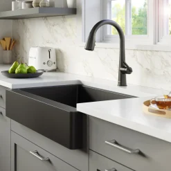 Karran Kentland 1.8 GPM Single Lever Handle Lead-free Brass ADA Kitchen Faucet, Pull-Down Kitchen, Matte Black, KKF320MB