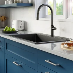 Karran Lagrange 1.8 GPM Single Lever Handle Lead-free Brass ADA Kitchen Faucet, Pull-Down Kitchen, Matte Black, KKF350MB