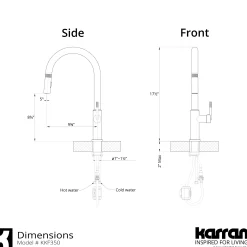 Karran Lagrange 1.8 GPM Single Lever Handle Lead-free Brass ADA Kitchen Faucet, Pull-Down Kitchen, Gunmetal Grey, KKF350GG