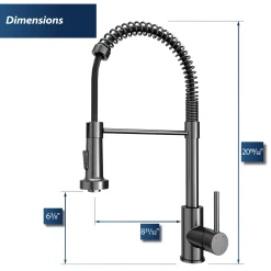 Karran Loxton 1.8 GPM Single Lever Handle Lead-free Brass ADA Touchless Kitchen Faucet, Pull-Down, Gunmetal Grey, KKF228GG
