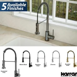 Karran Loxton 1.8 GPM Single Lever Handle Lead-free Brass ADA Touchless Kitchen Faucet, Pull-Down, Gunmetal Grey, KKF228GG
