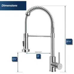 Karran Loxton 1.8 GPM Single Lever Handle Lead-free Brass ADA Touchless Kitchen Faucet, Pull-Down, Chrome, KKF228C