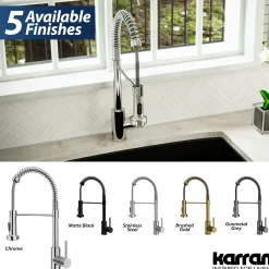 Karran Loxton 1.8 GPM Single Lever Handle Lead-free Brass ADA Touchless Kitchen Faucet, Pull-Down, Chrome, KKF228C