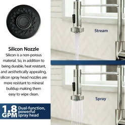 Karran Loxton 1.8 GPM Single Lever Handle Lead-free Brass ADA Touchless Kitchen Faucet, Pull-Down, Chrome, KKF228C
