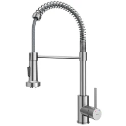 Karran Loxton 1.8 GPM Single Lever Handle Lead-free Brass ADA Touchless Kitchen Faucet, Pull-Down, Stainless Steel, KKF228SS