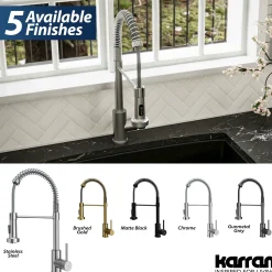 Karran Loxton 1.8 GPM Single Lever Handle Lead-free Brass ADA Touchless Kitchen Faucet, Pull-Down, Stainless Steel, KKF228SS