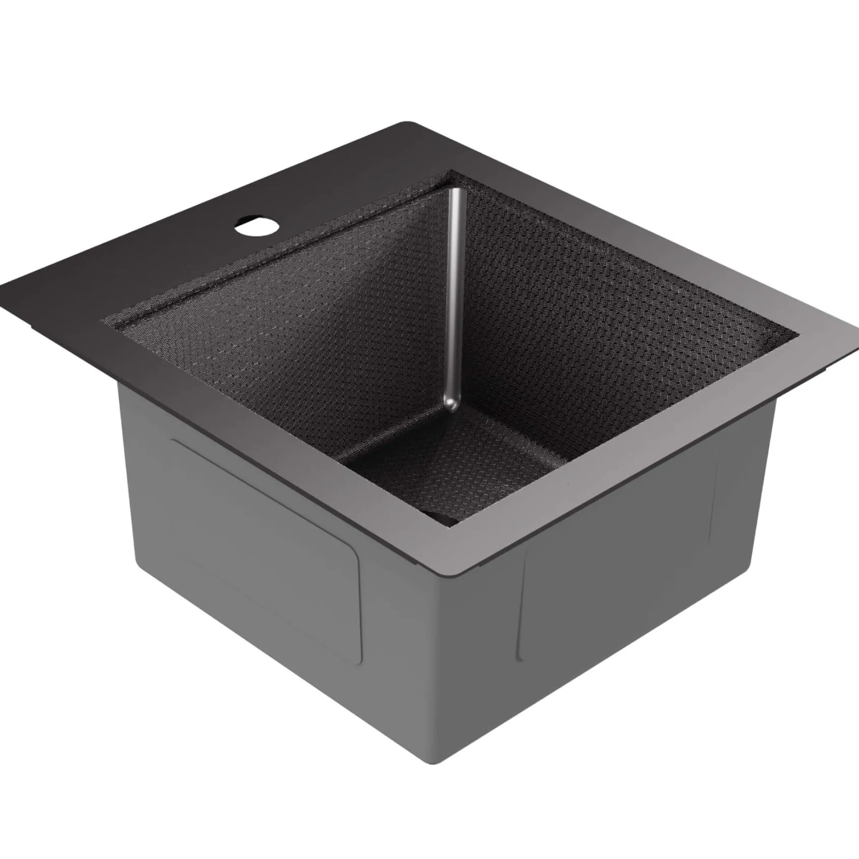 Karran Matrix 17" Drop In/Topmount Stainless Steel Workstation Kitchen Sink with Accessories, Gunmetal Grey, 16 Gauge, HST1719SBGG