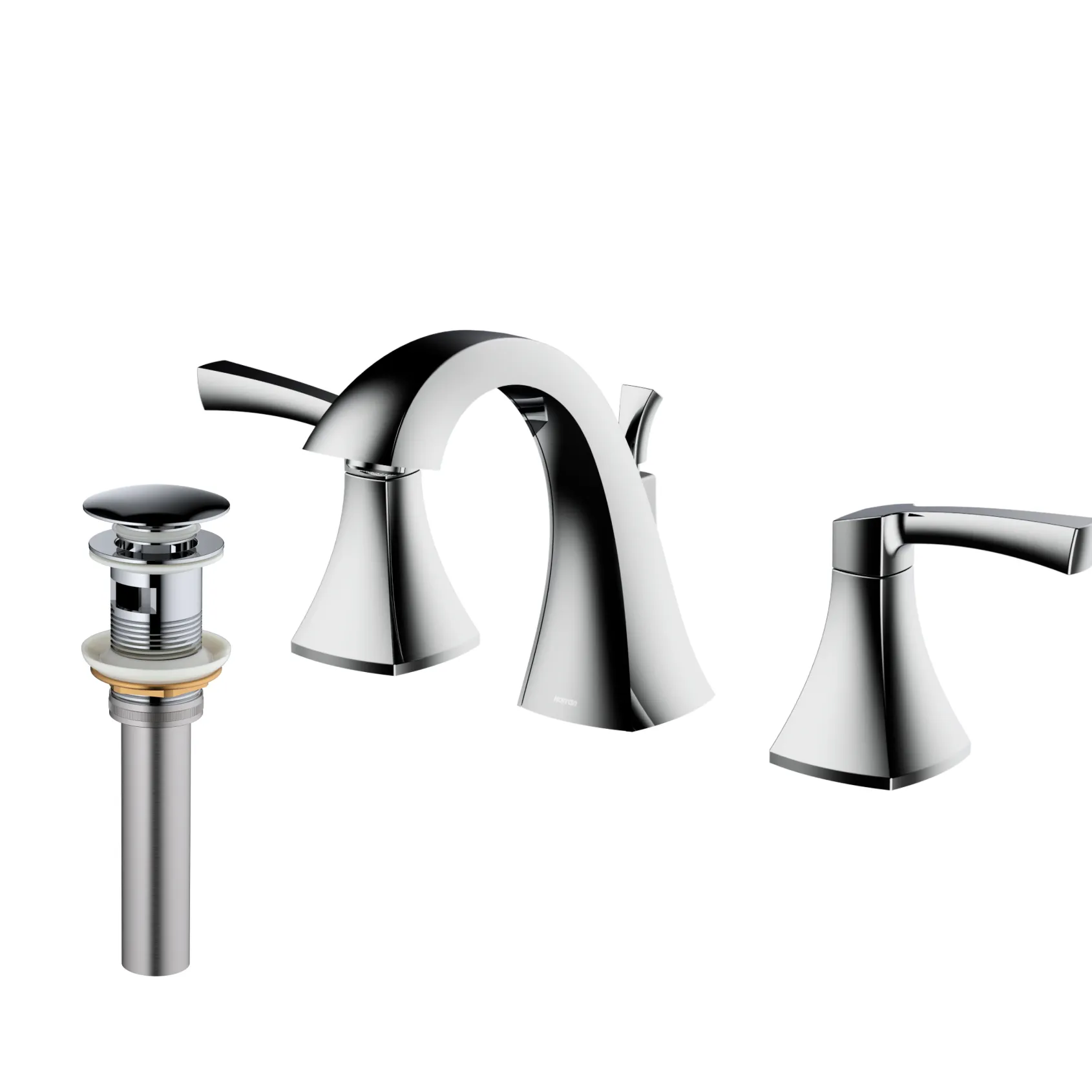 Karran Randburg 1.2 GPM Double Lever Handle Lead-free Brass ADA Bathroom Faucet, Widespread, Chrome, KBF524C