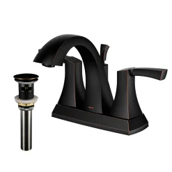 Karran Randburg 1.2 GPM Double Lever Handle Lead-free Brass ADA Bathroom Faucet, Centerset, Oil Rubbed Bronze, KBF526ORB