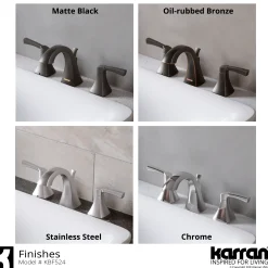 Karran Randburg 1.2 GPM Double Lever Handle Lead-free Brass ADA Bathroom Faucet, Widespread, Stainless Steel, KBF524SS