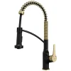 Karran Scottsdale 1.8 GPM Single Lever Handle Lead-free Brass ADA Kitchen Faucet, Pull-Down, Matte Black & Brushed Gold, KKF210MBBG
