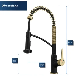 Karran Scottsdale 1.8 GPM Single Lever Handle Lead-free Brass ADA Kitchen Faucet, Pull-Down, Matte Black & Brushed Gold, KKF210MBBG