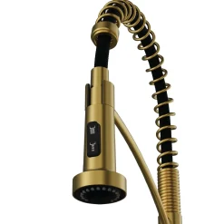Karran Scottsdale 1.8 GPM Single Lever Lead-free Brass ADA Kitchen Faucet, Pull-Down, Spot-Free Brushed Gold, KKF740SFBG