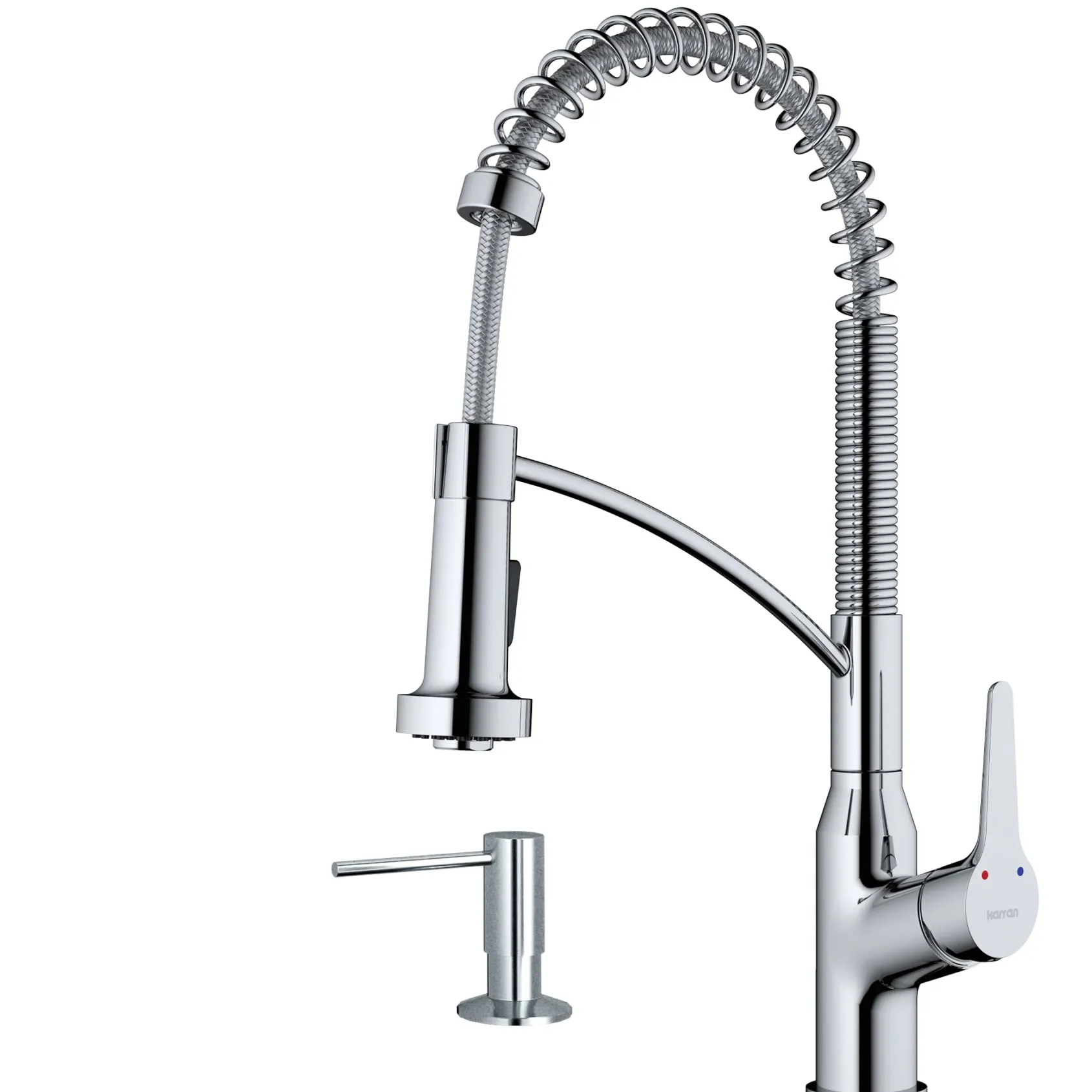 Karran Scottsdale 1.8 GPM Single Lever Handle Lead-free Brass ADA Kitchen Faucet, Pull-Down Kitchen, Chrome, KKF210SD35C