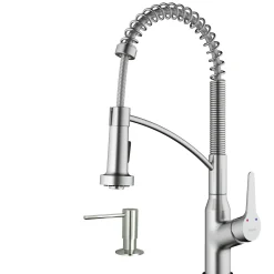 Karran Scottsdale 1.8 GPM Single Lever Handle Lead-free Brass ADA Kitchen Faucet, Pull-Down Kitchen, Stainless Steel, KKF210SD35SS