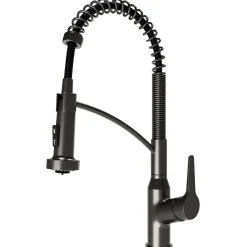 Karran Scottsdale 1.8 GPM Single Lever Handle Lead-free Brass ADA Kitchen Faucet, Pull-Down, Spot-Free Gunmetal Grey, KKF210SFGG