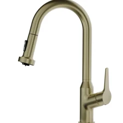 Karran Scottsdale 1.8 GPM Single Lever Handle Lead-free Brass ADA Kitchen Faucet, Pull-Down, Spot-Free Champagne Bronze, KKF250SFCB