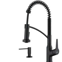 Karran Scottsdale 1.8 GPM Single Lever Handle Lead-free Brass ADA Kitchen Faucet, Pull-Down Kitchen, Matte Black, KKF210SD35MB