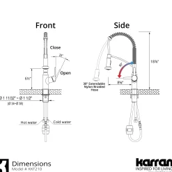 Karran Scottsdale 1.8 GPM Single Lever Handle Lead-free Brass ADA Kitchen Faucet, Pull-Down Kitchen, Matte Black, KKF210SD35MB