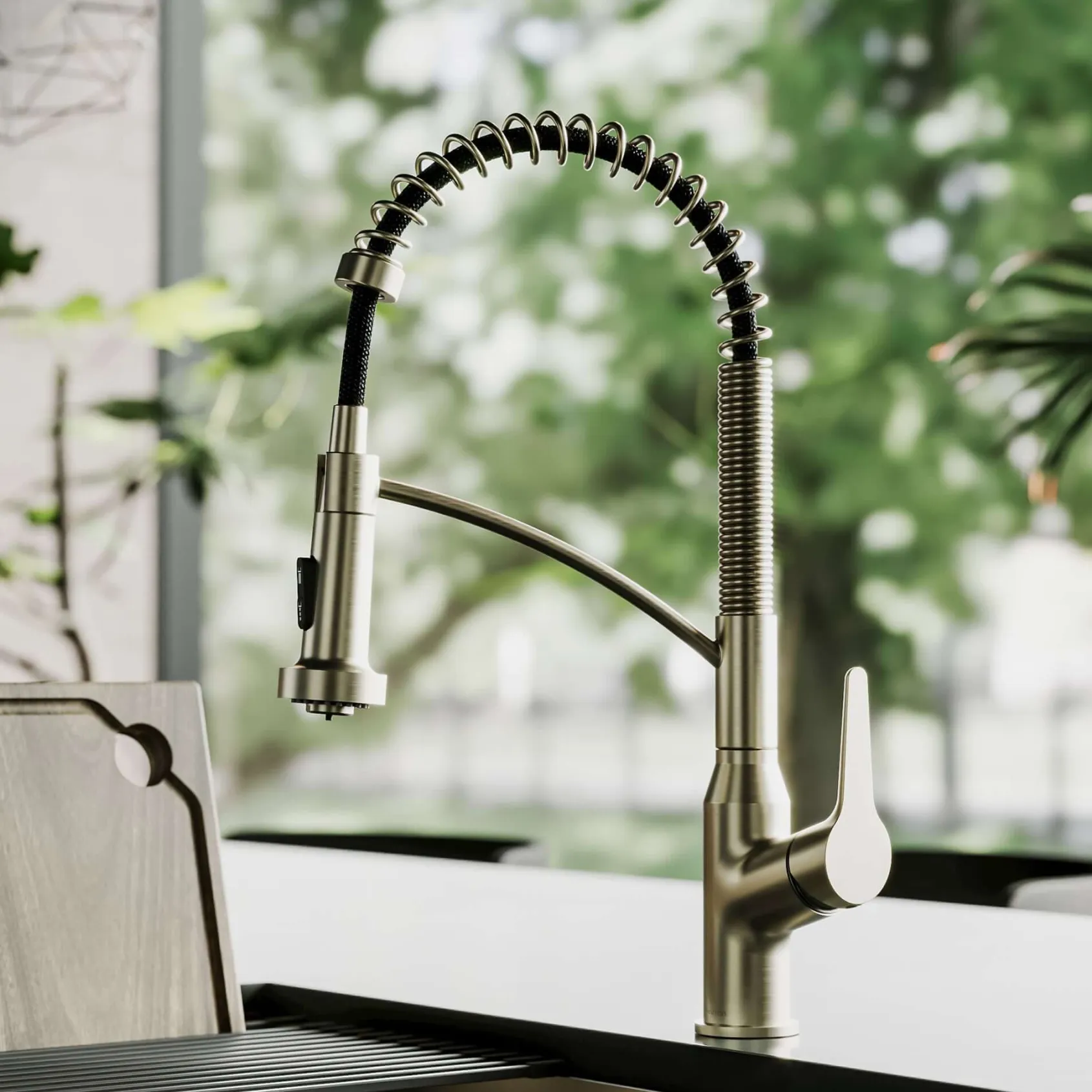 Karran Scottsdale 1.8 GPM Single Lever Handle Lead-free Brass ADA Kitchen Faucet, Pull-Down, Spot-Free Champagne Bronze, KKF210SFCB