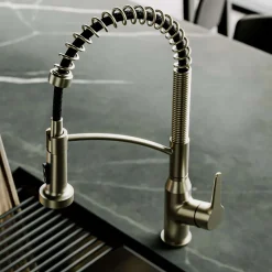 Karran Scottsdale 1.8 GPM Single Lever Handle Lead-free Brass ADA Kitchen Faucet, Pull-Down, Spot-Free Champagne Bronze, KKF210SFCB