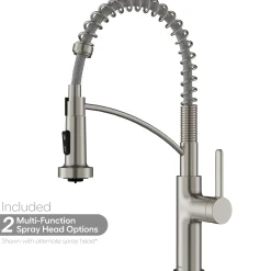 Karran Scottsdale 1.8 GPM Single Lever Lead-free Brass ADA Kitchen Faucet, Pull-Down, Spot Free Stainless Steel, KKF740SFSS