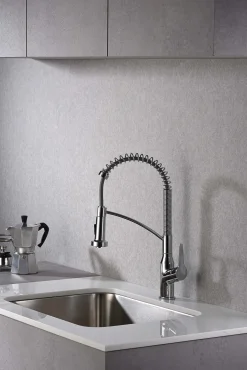 Karran Scottsdale Single Lever Handle Lead-free Brass ADA Kitchen Faucet, Pull Down, Chrome, KKF210C